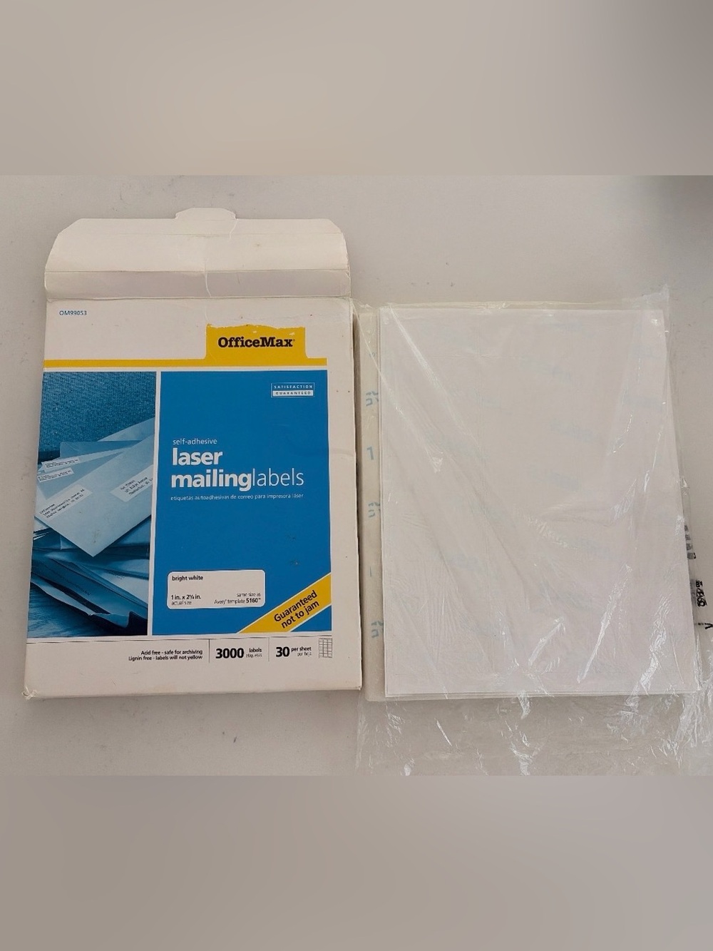 OfficeMax Bright White Laser Mailing Labels